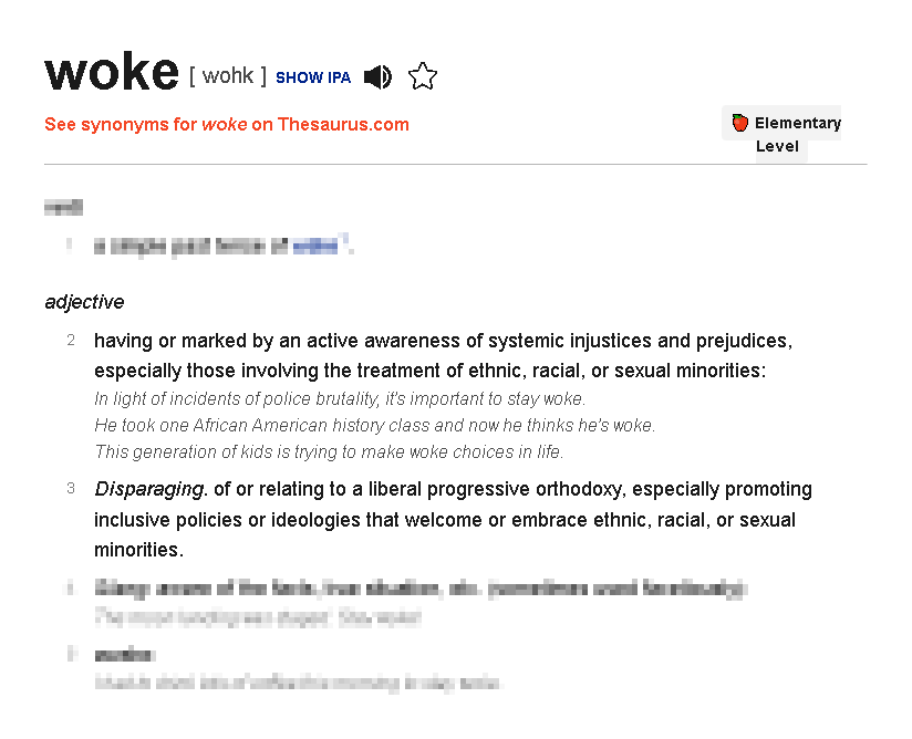 Definition of 'WOKE' on Dictionary.com